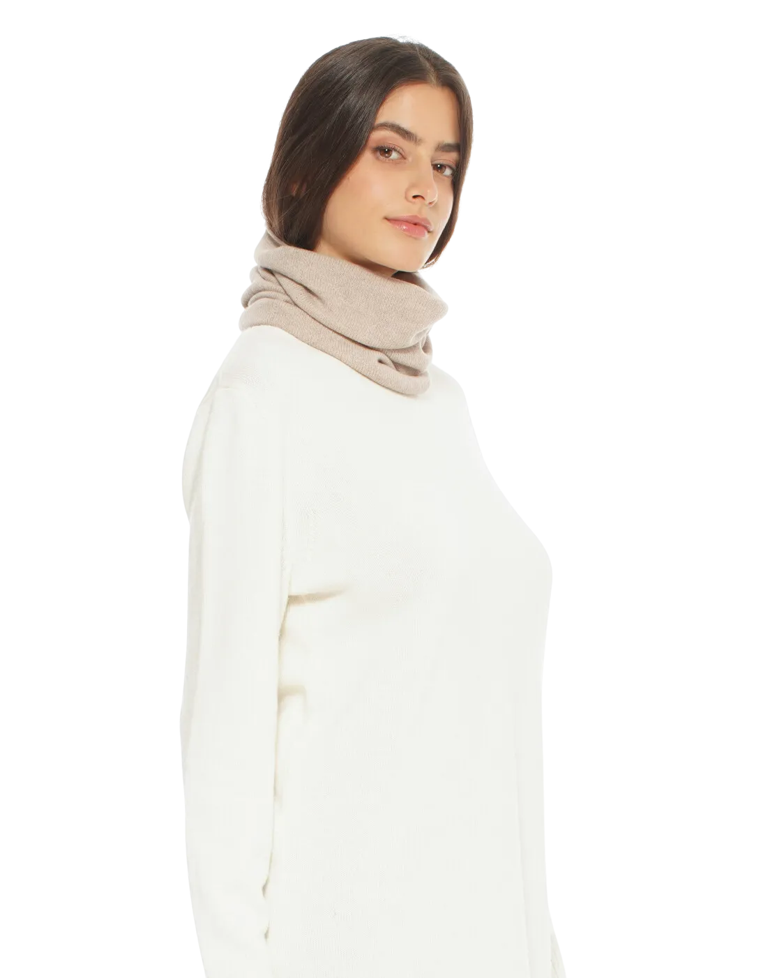 Women's Pure Cashmere Collar Scarf Beige